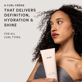 OUAI curl cream pump dispensing cream texture for easy application