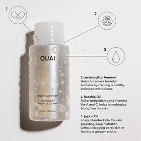 OUAI close-up of airy foam texture highlighting gentle lather benefit