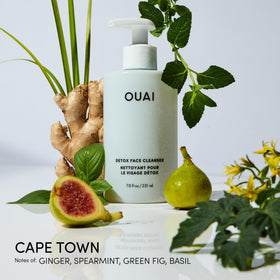 OUAI bottle label detail highlighting active ingredients and clear product information