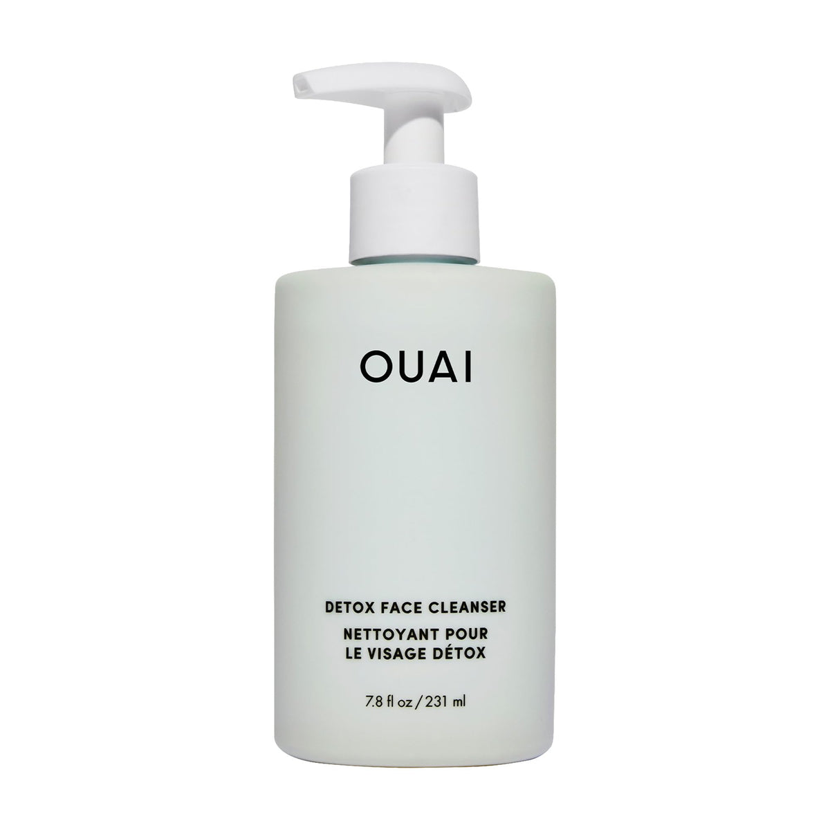OUAI cleanser front packaging showing size and brand for clear identification and benefit