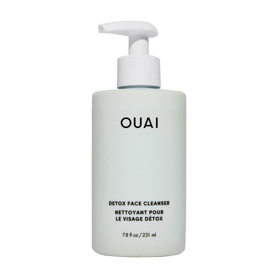 OUAI cleanser front packaging showing size and brand for clear identification and benefit