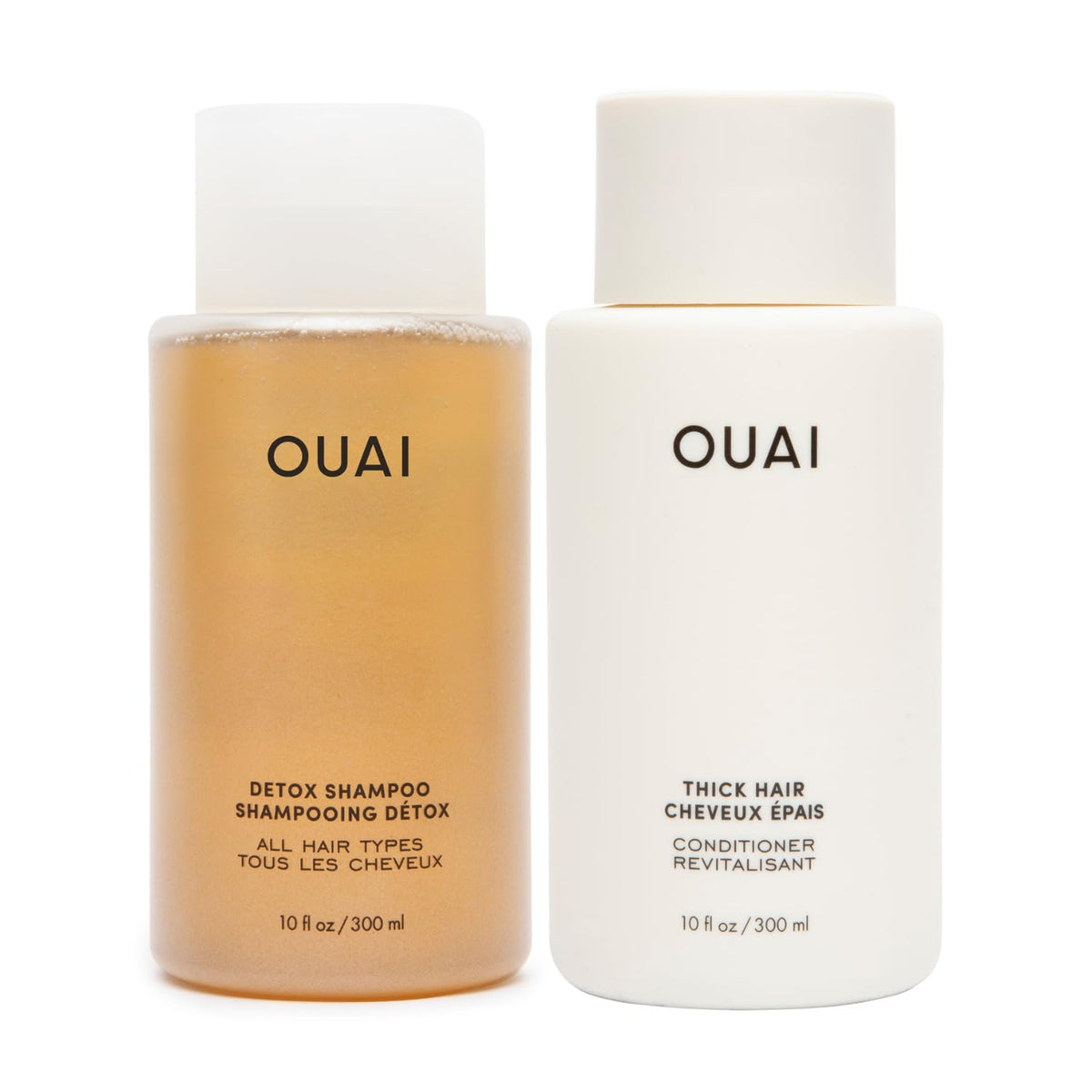 OUAI detox shampoo front bottle showing clean clarifying design and quick reset benefit