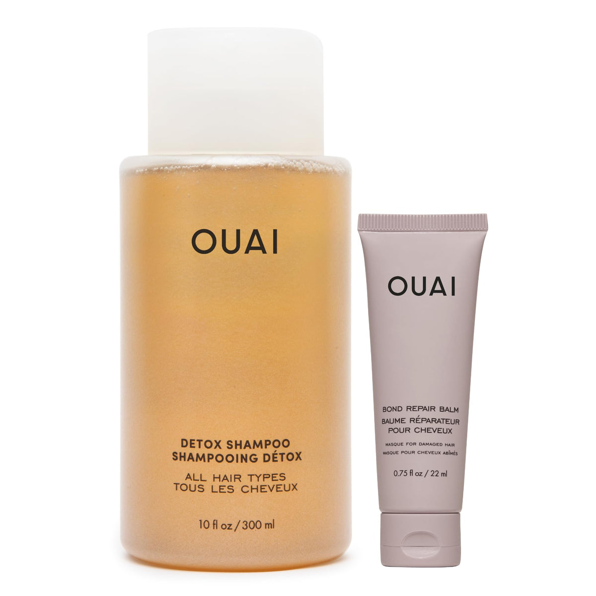 OUAI detox shampoo front packaging showing product clarity and benefit