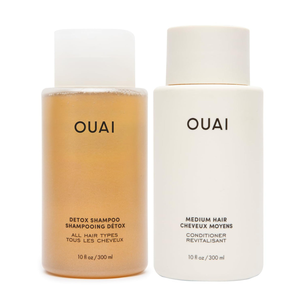 OUAI detox shampoo front label showing clarifying benefit