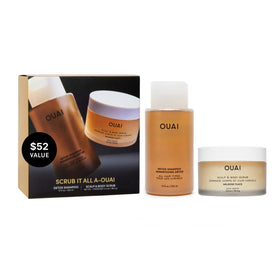 OUAI detox shampoo front packaging shows bottle and label for clear cleansing benefits