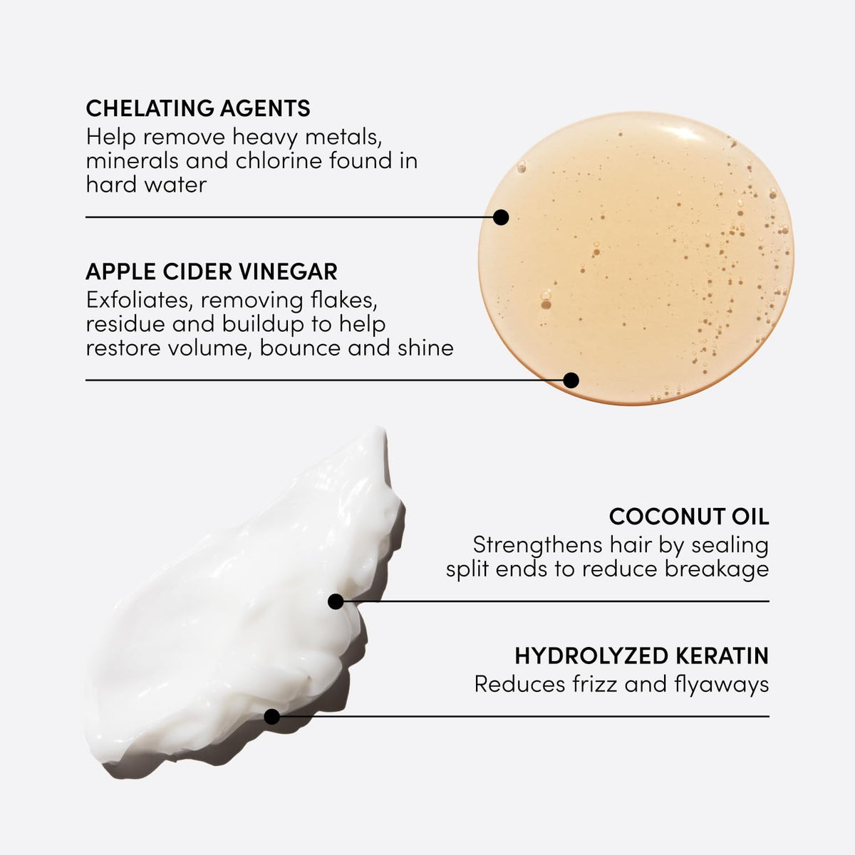 OUAI detox shampoo dispensing to show easy application