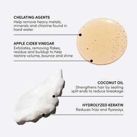 OUAI detox shampoo dispensing to show easy application