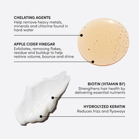 OUAI detox shampoo pump and lather texture showing effective buildup removal