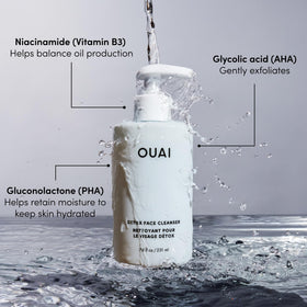 OUAI size comparison in hand to convey 7.8 fl oz scale for travel and storage