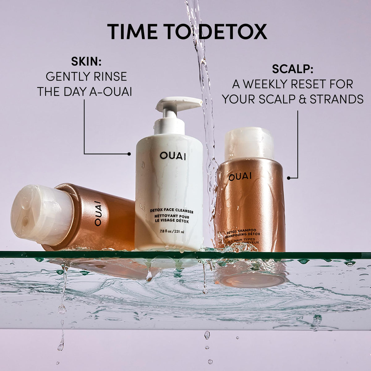OUAI texture on hand showing smooth consistency for easy application and rinsing