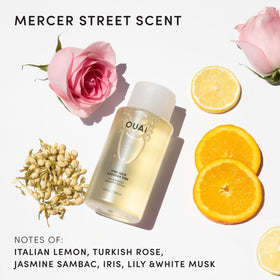 OUAI foamy shampoo texture on palm demonstrating gentle lather