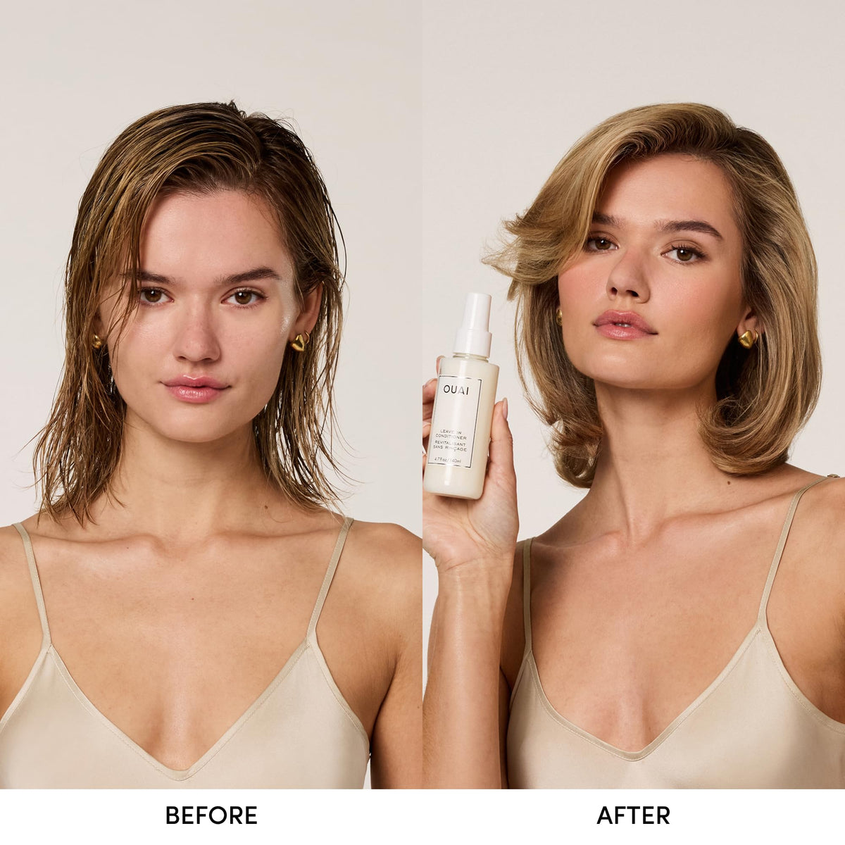 OUAI fine to medium hair mask open jar showing creamy texture and repair