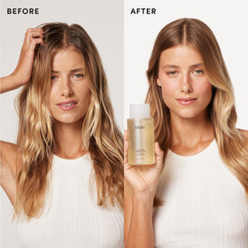 OUAI shampoo lather closeup demonstrating gentle foaming action