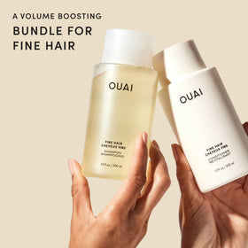 OUAI shampoo pump detail delivering gentle sulfate-free cleanser