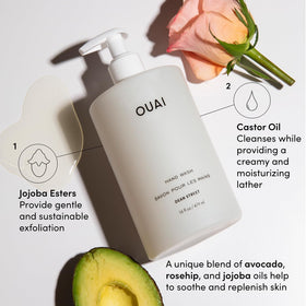 OUAI lotion texture close-up showing lightweight absorbent finish