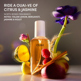 OUAI label close-up highlighting ingredients and clear branding for informed choices