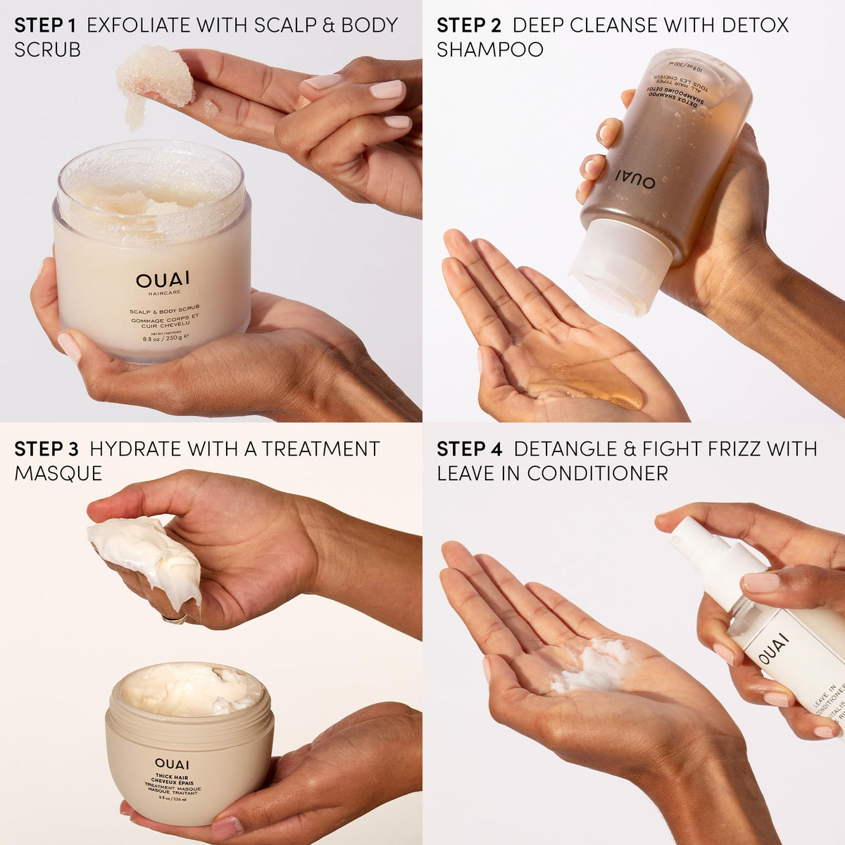 OUAI label ingredients and directions detail highlighting product usage guidance