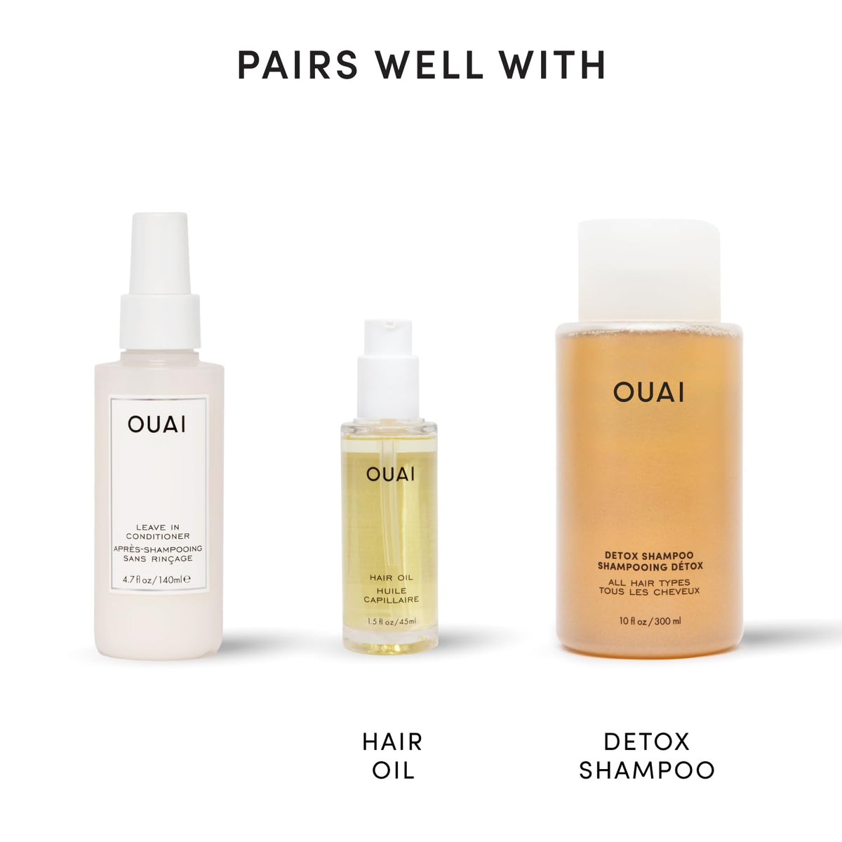 OUAI product label close-up showing ingredients and clean formula