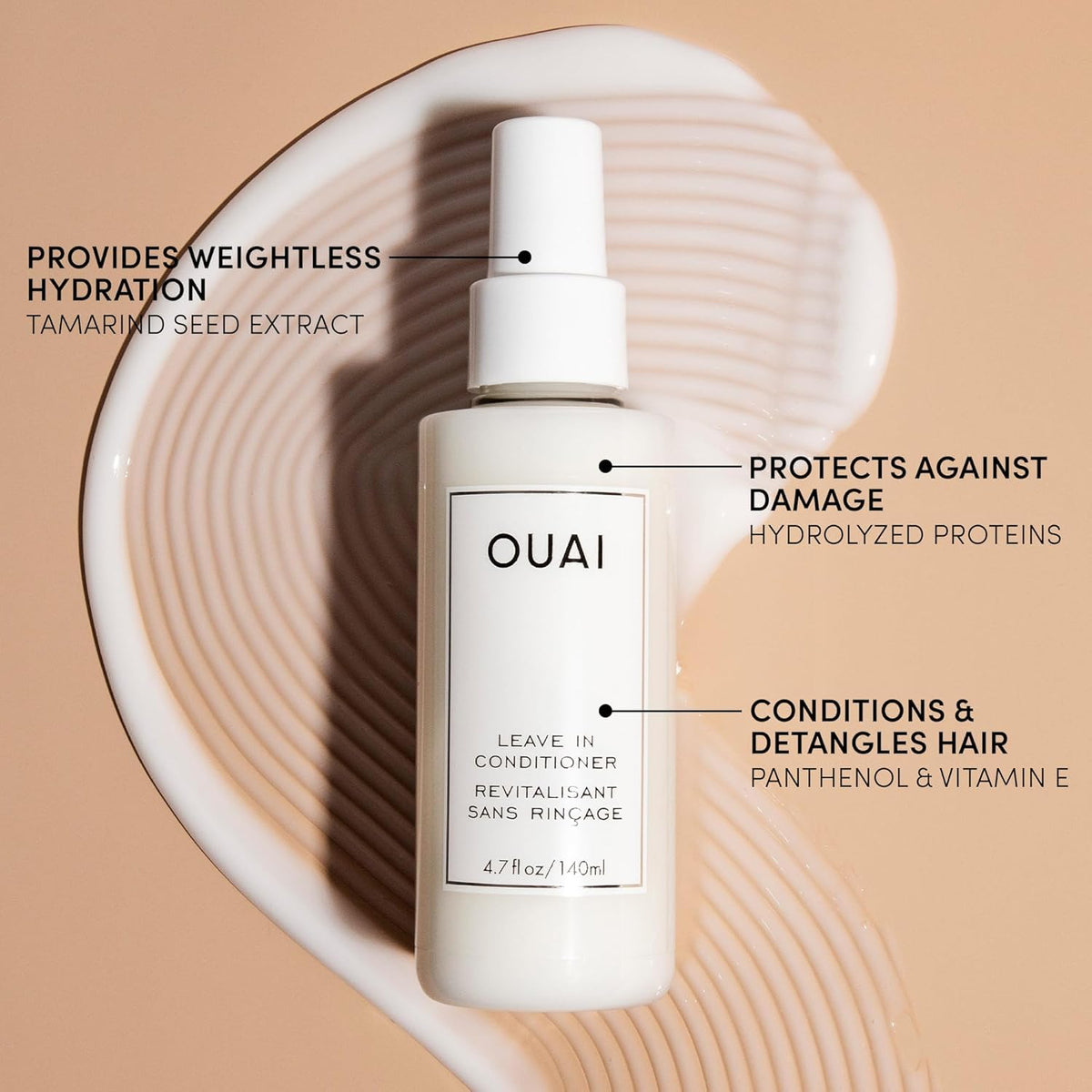 OUAI duo staged on bathroom vanity for easy daily styling routine