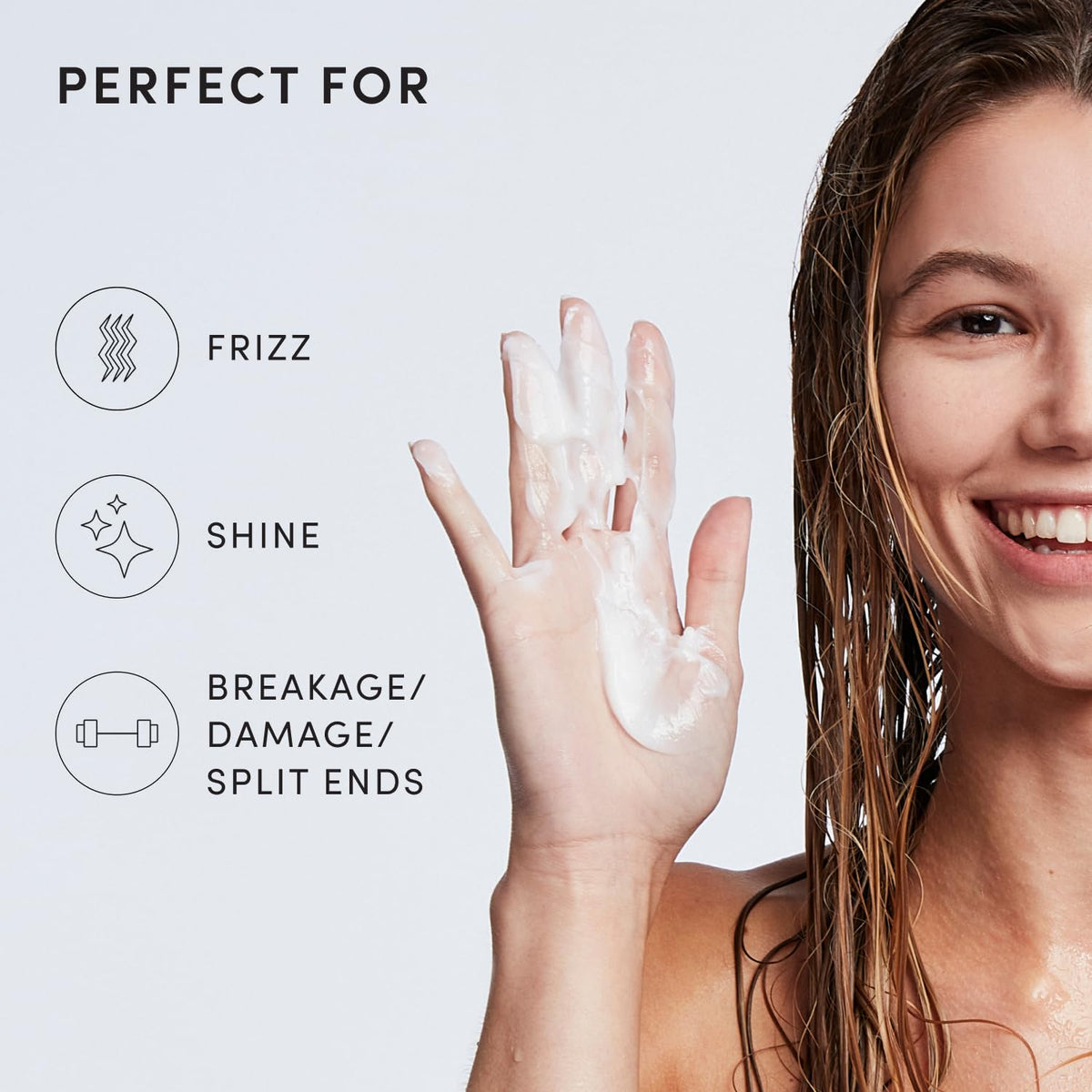 OUAI pour from pouch into pump bottle, demonstrates easy transfer and savings