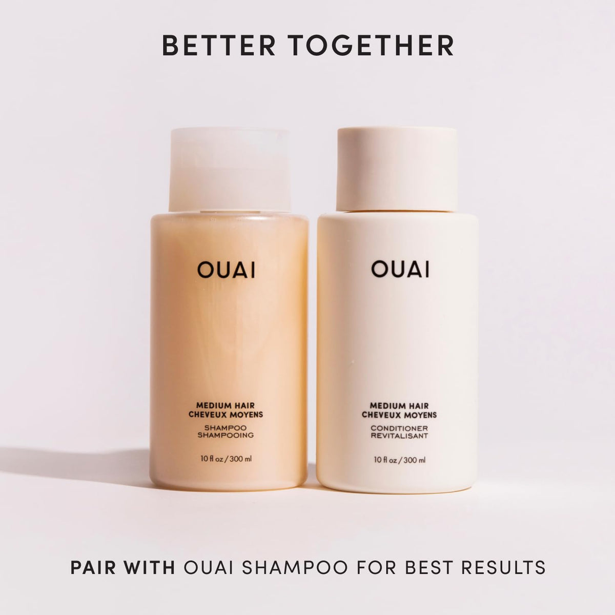 OUAI ingredients display with coconut and babassu oils, nourishing hydration benefit