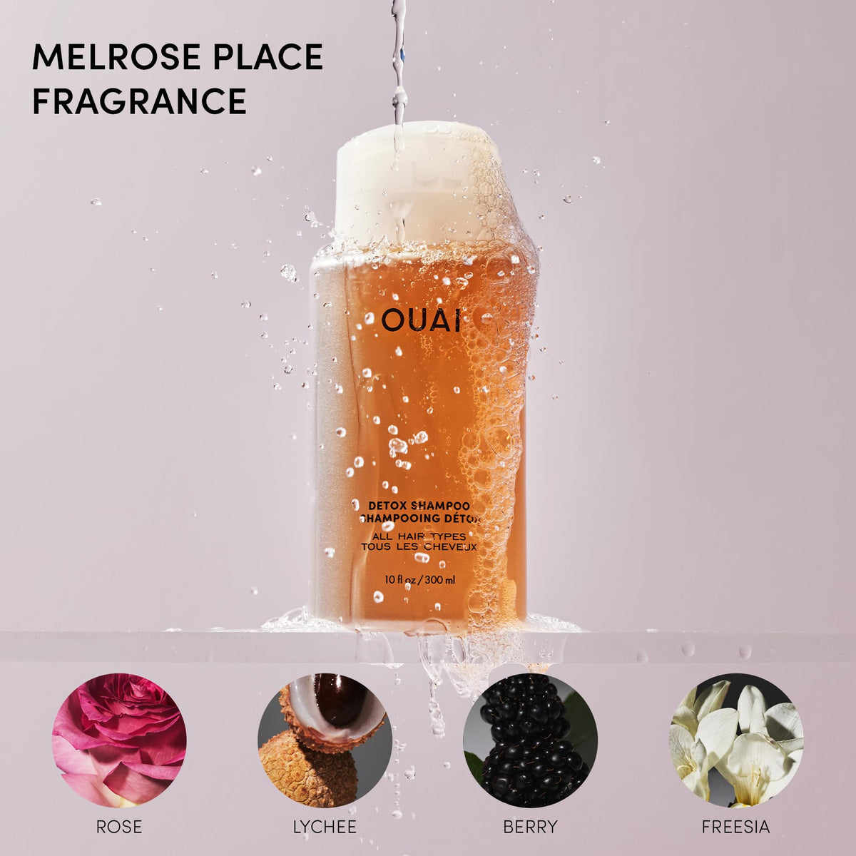 OUAI scrub texture with visible sugar crystals highlighting gentle exfoliation and improved microcirculation
