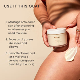 OUAI side label close-up highlighting ingredients and ingredient transparency benefit