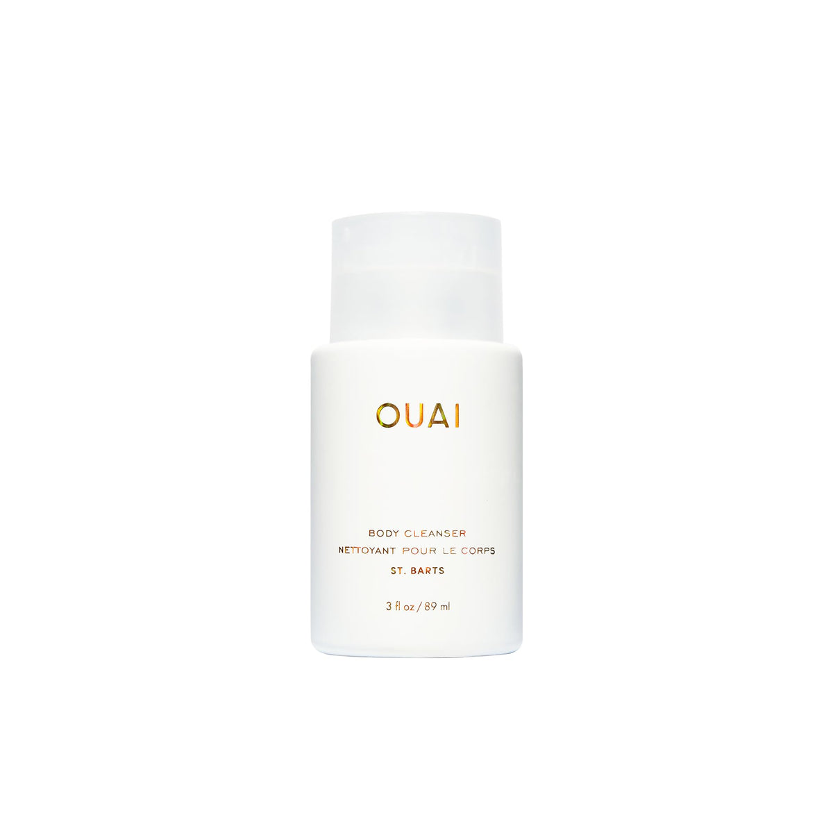 OUAI St. Barts travel bottle front showing compact design and scent