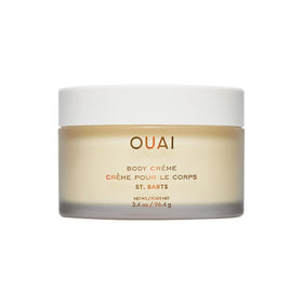 OUAI jar front view showing label and travel size, easy-packing benefit