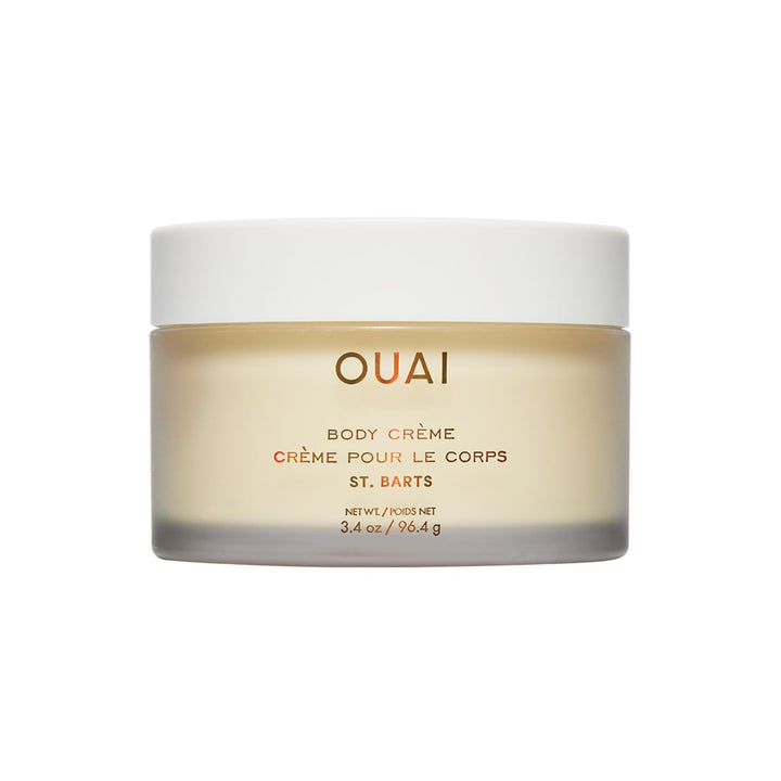 OUAI jar front view showing label and travel size, easy-packing benefit