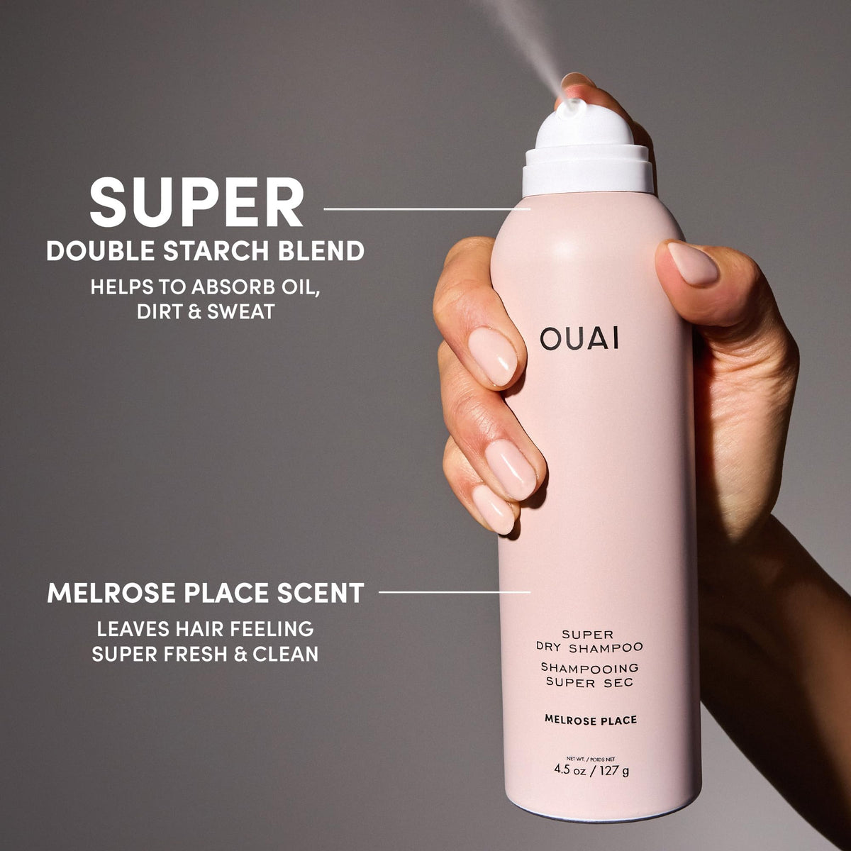 OUAI with Melrose Place fragrance notes emphasizing scented refresh and sophistication