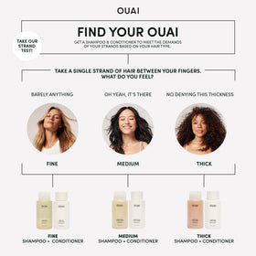 OUAI thick hair mask in palm demonstrating smooth spread and detangling benefit