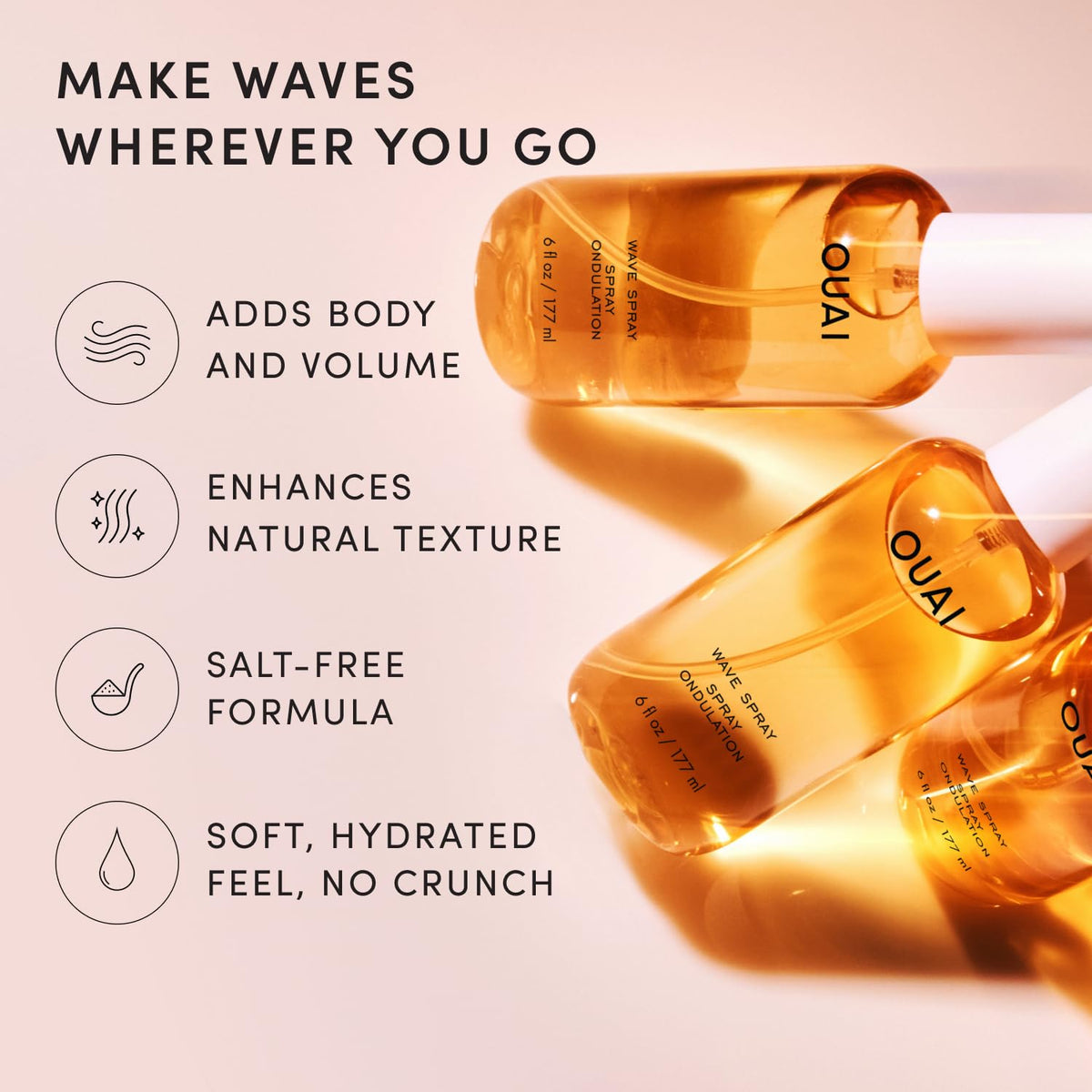 OUAI nozzle close-up showing easy spray delivery and control