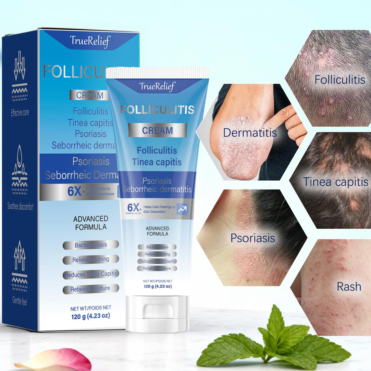 OUHENGTEK ingredient list and directions label informing safe application