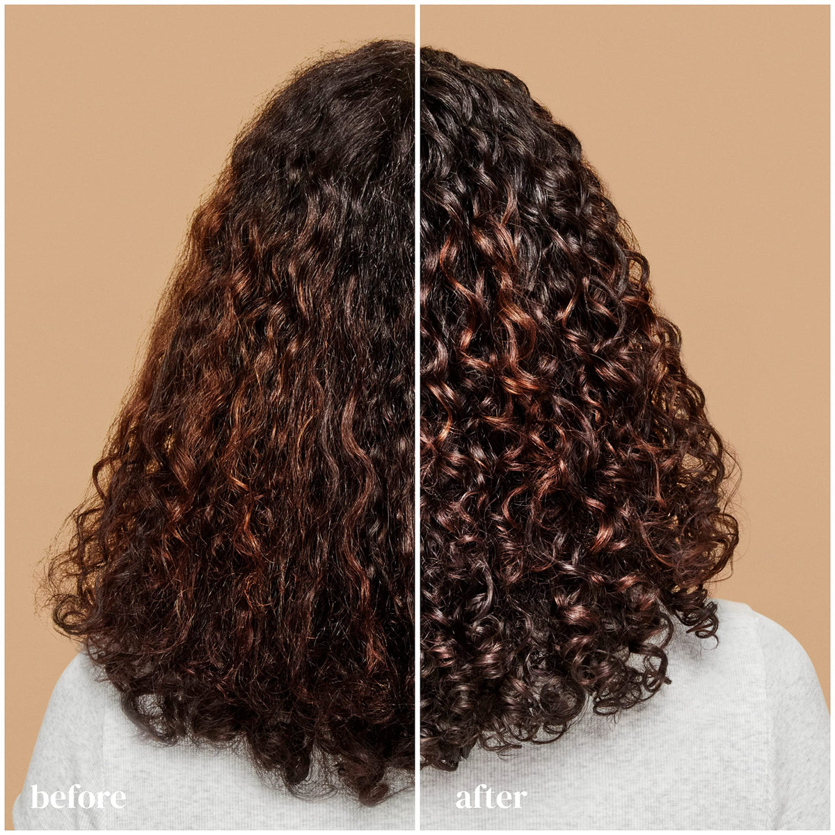 Applying Ouidad gel to damp curls for defined, frizz‑resistant styling