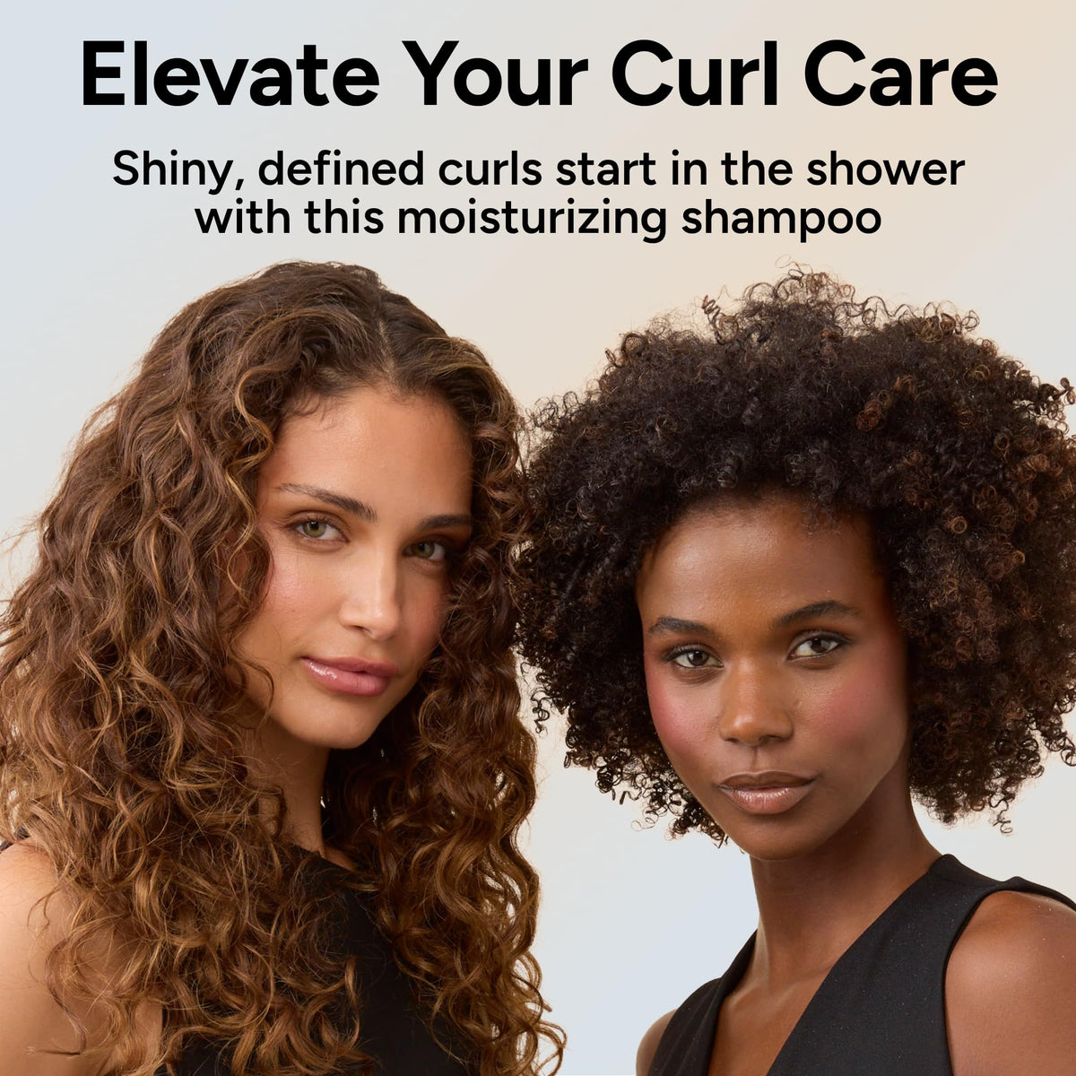 Ouidad being applied to wet hair in shower showing gentle cleansing action