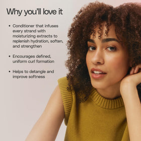 Ouidad product label listing chamomile, vitamins, and protein benefits