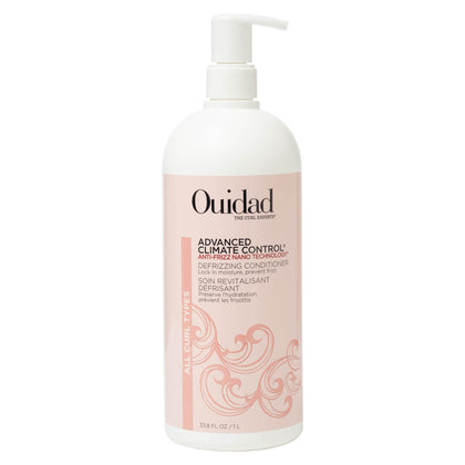 Ouidad front bottle showing Advanced Climate Control for frizz-free curls