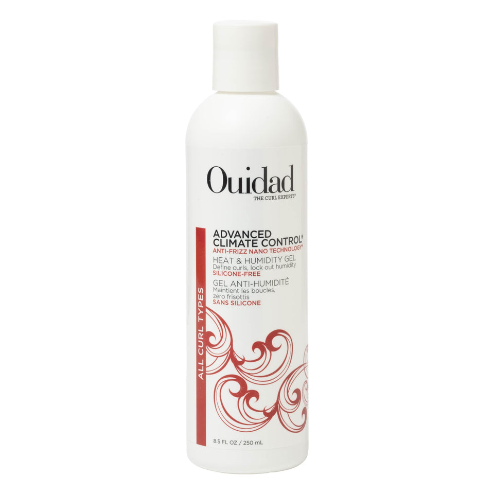 Ouidad front packaging showing 8.5 fl oz gel and clear branding, salon-grade results