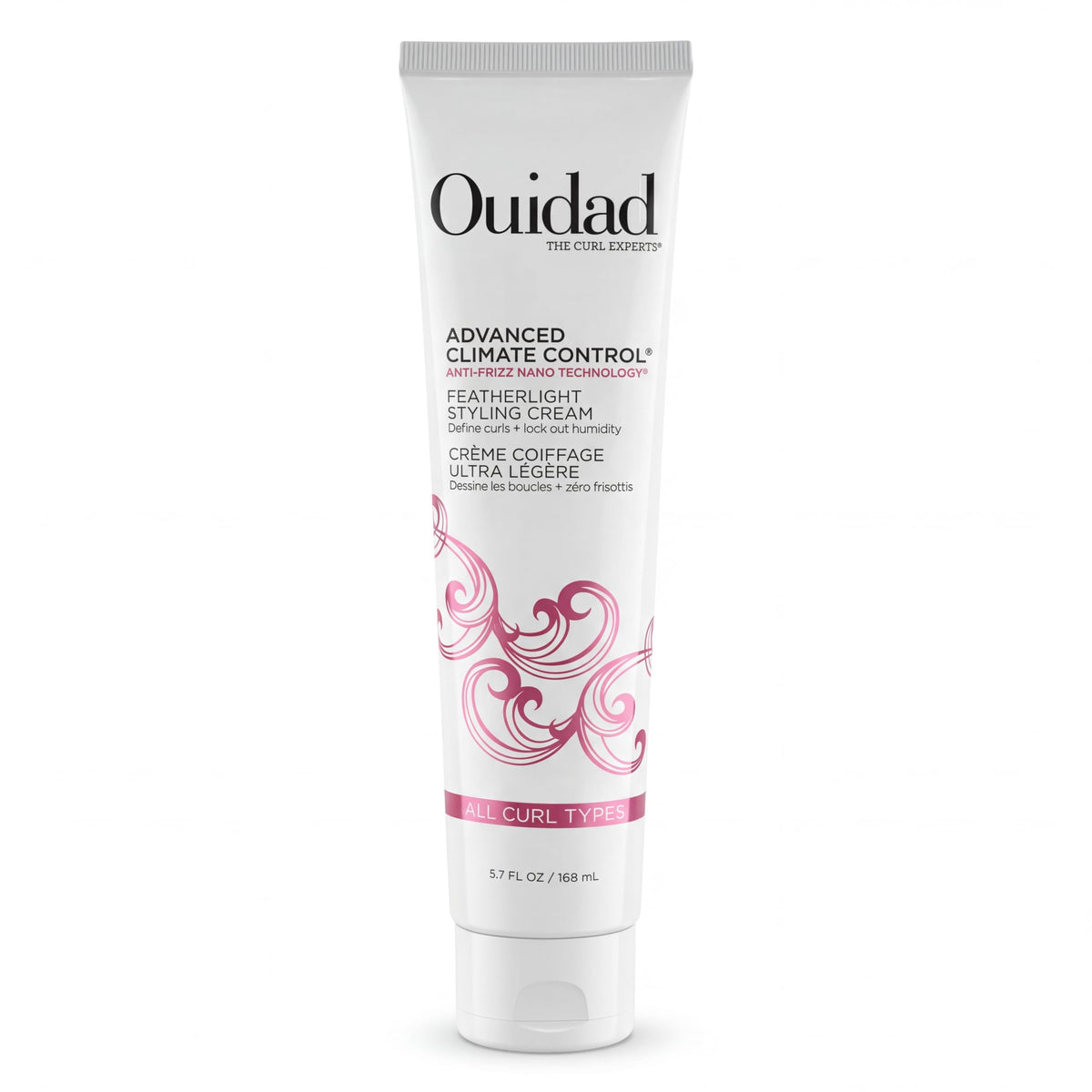 ouidad front packaging showing 5.7 fl oz bottle and product benefit