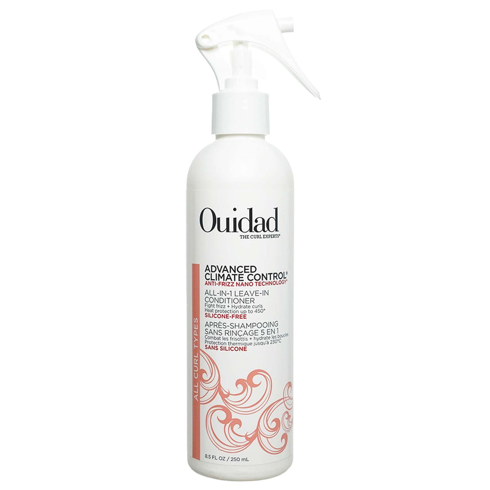Ouidad front packaging showing bottle and label benefiting curl care