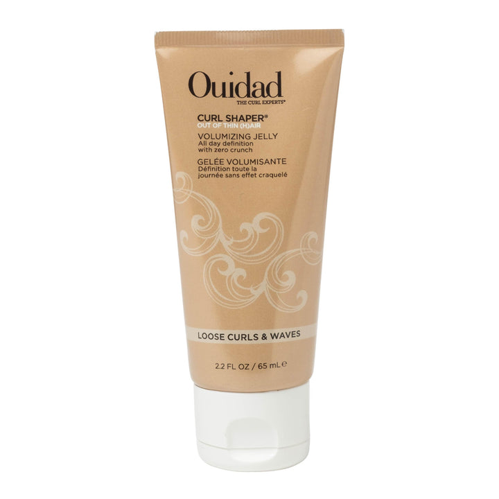 Ouidad front tube showing product name and travel-friendly 2.2 oz size for easy styling