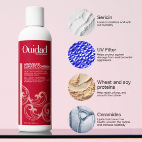 Ouidad gel texture on palm highlighting lightweight, nonsticky consistency