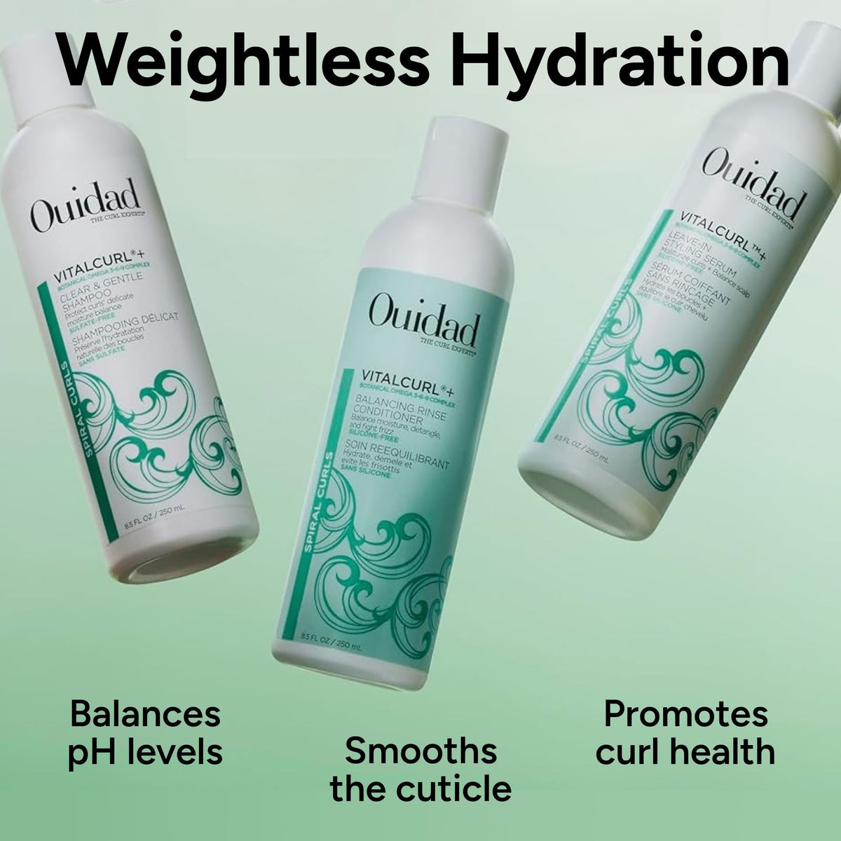 Ouidad label ingredient list emphasizing sulfate-free formula