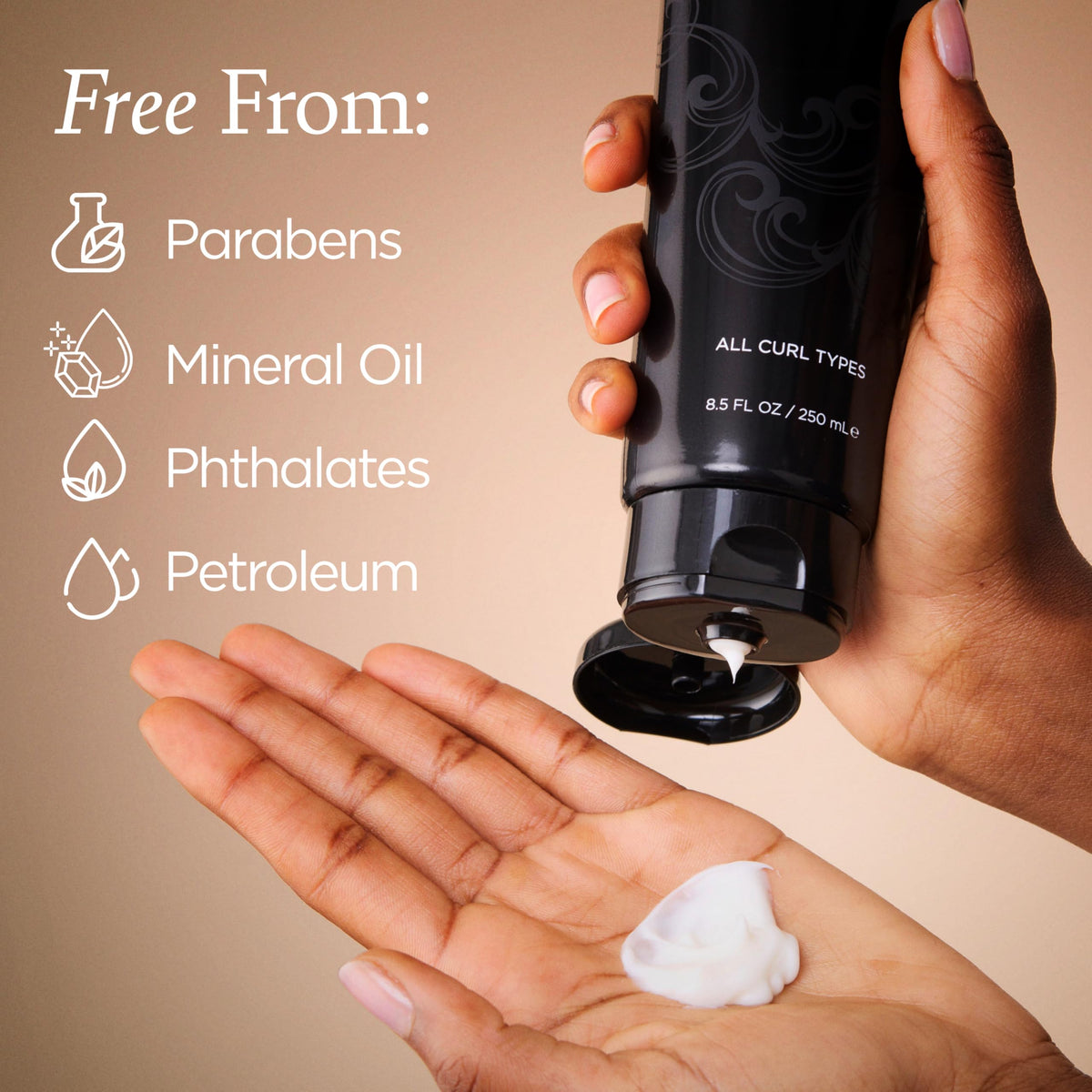 Ouidad label closeup highlighting keratin, ceramides and FiberHance