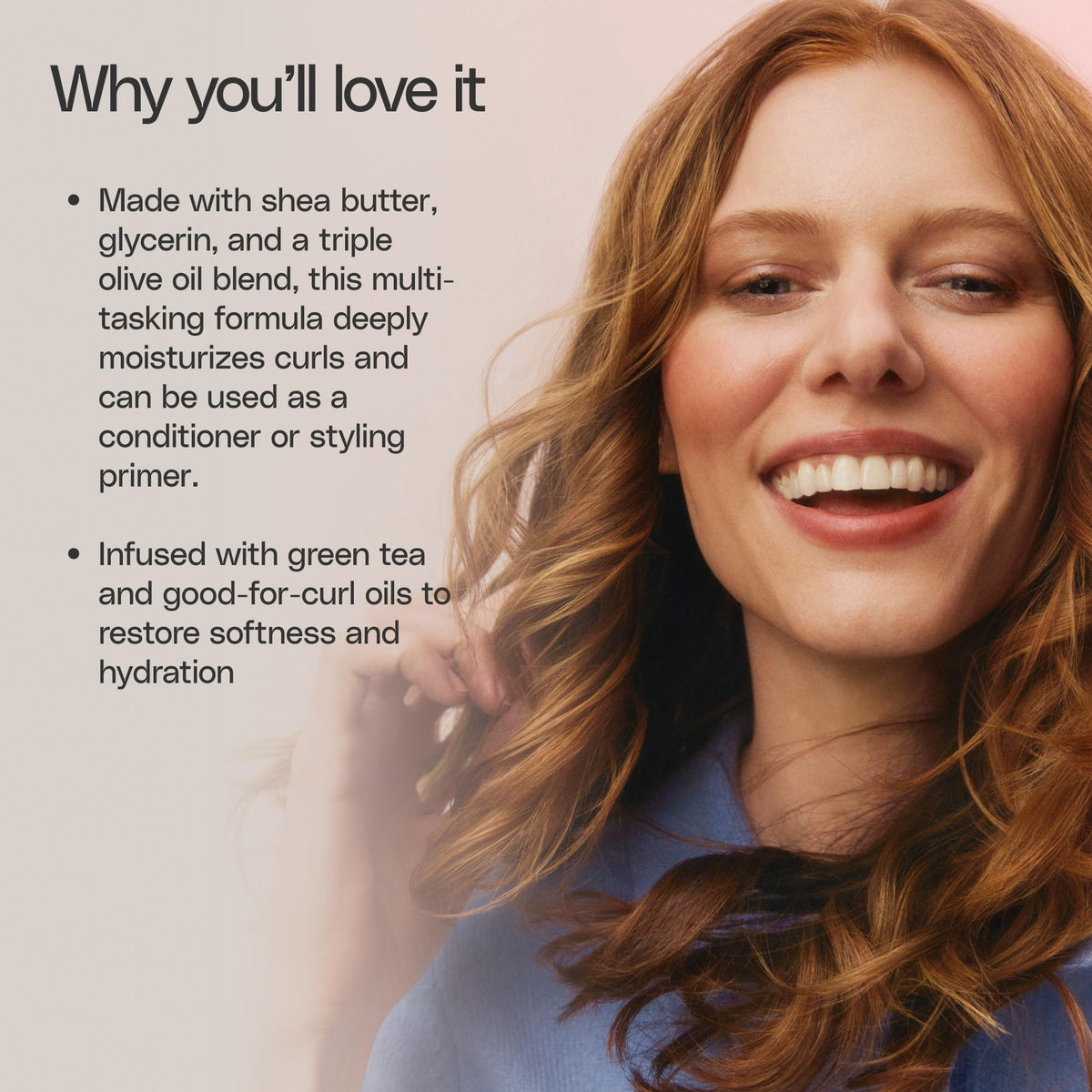 ouidad leave-in primer on damp hair before styling for improved curl definition