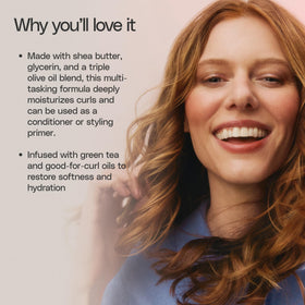 ouidad leave-in primer on damp hair before styling for improved curl definition