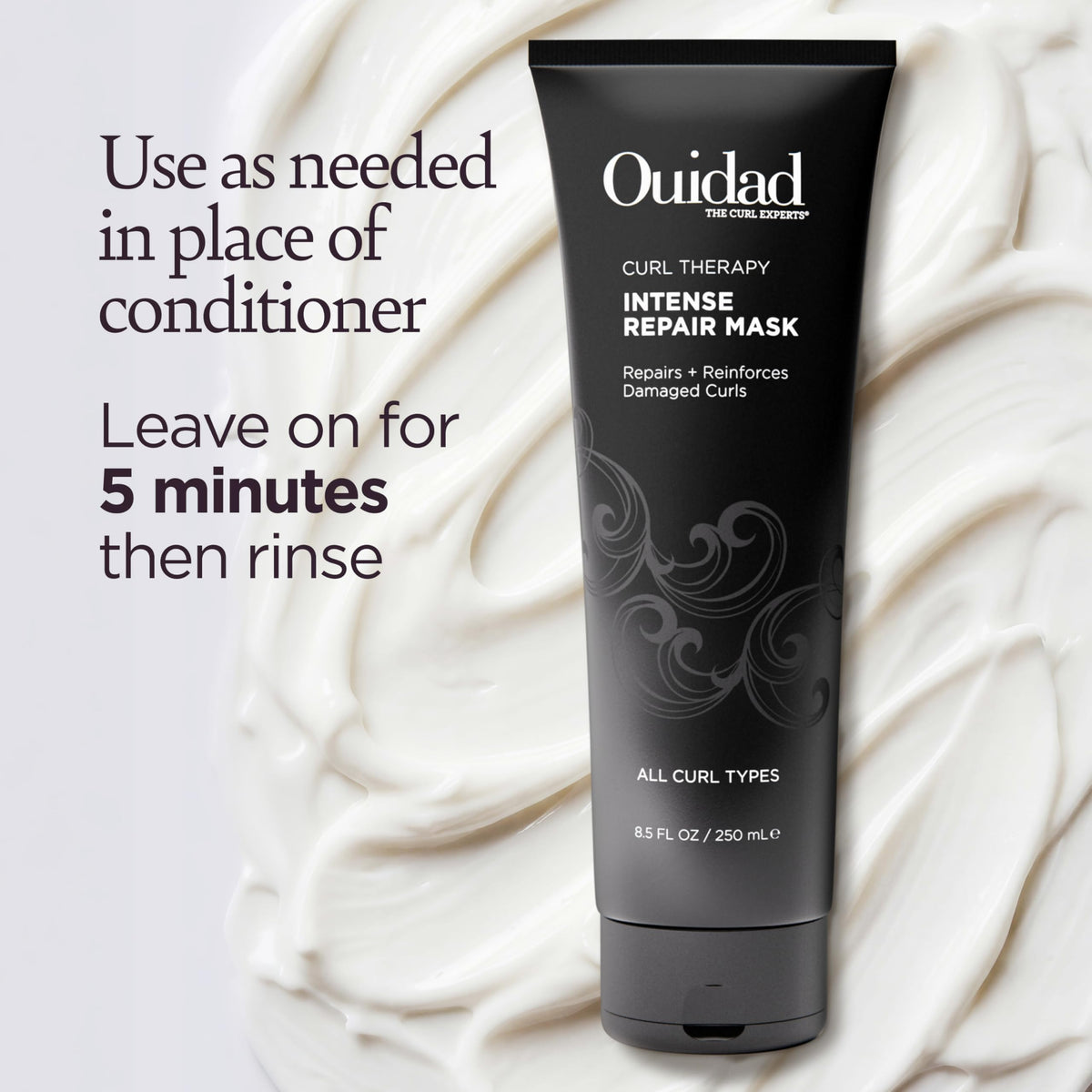 Ouidad mask spread through mid-lengths and ends for even coverage