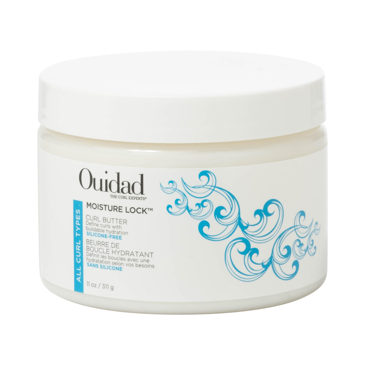 Ouidad Moisture Lock front packaging showing jar and label, highlighting brand and benefits