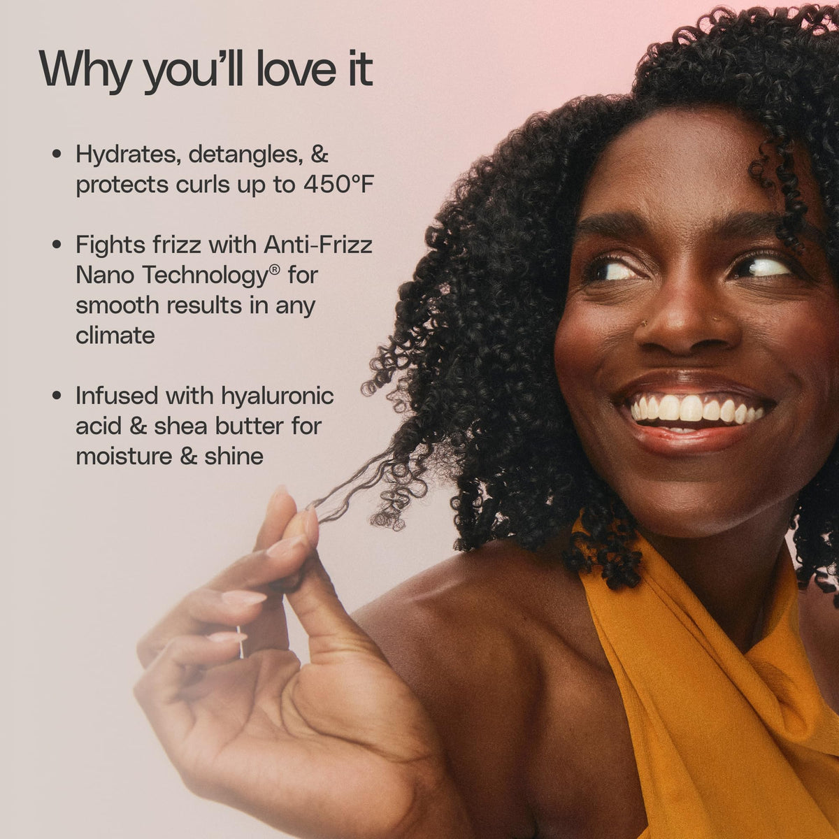 ouidad shampoo in shower demonstrating easy rinse and frizz control